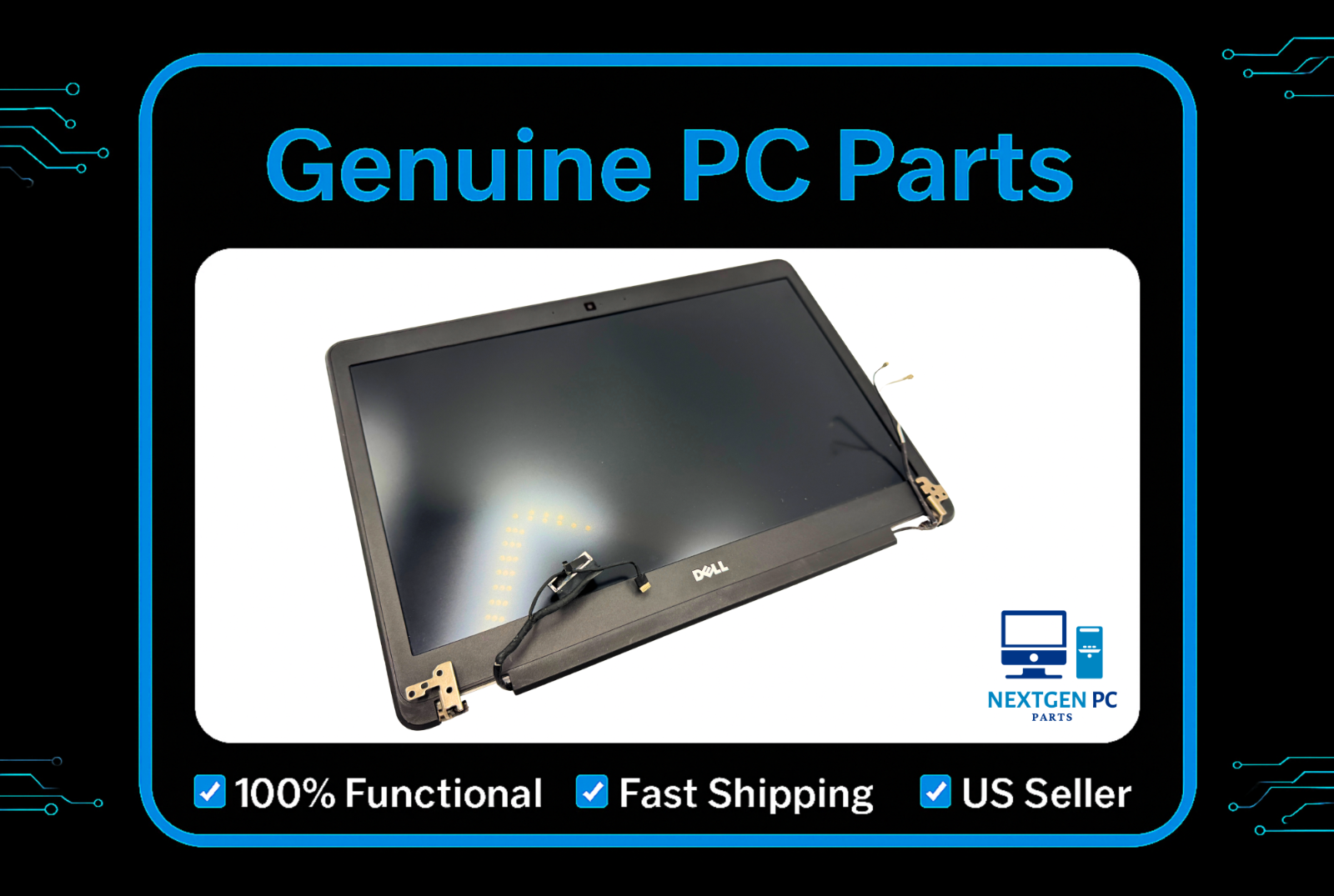 Dell Latitude E7440 14" LCD Screen Assembly Silver Complete