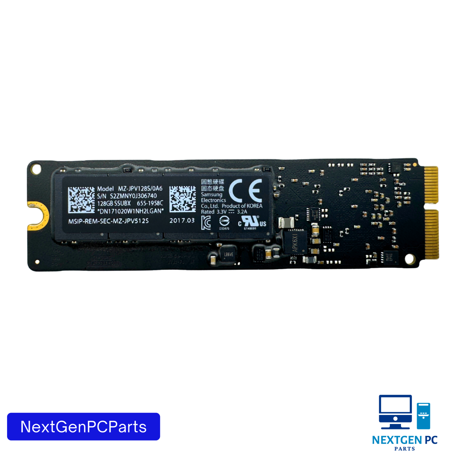 MacBook Air A1466 2015 2017 Samsung 128GB SSD MZ-JPV128S/0A2 655-1958A