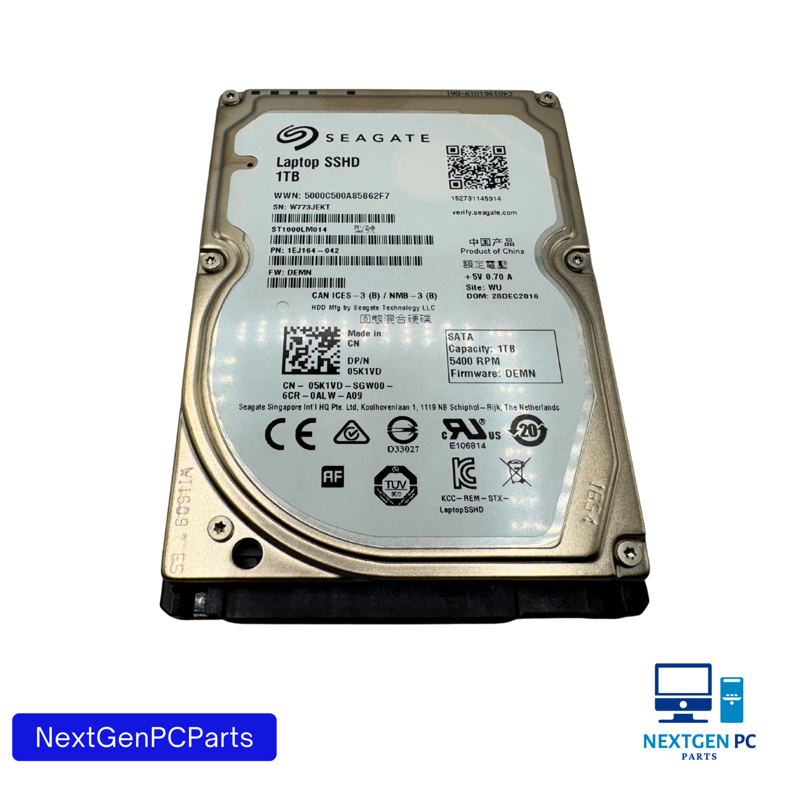 Seagate ST1000LM014 1 TB 2.5" SATA III Hybrid Laptop SSHD 1EJ164-042