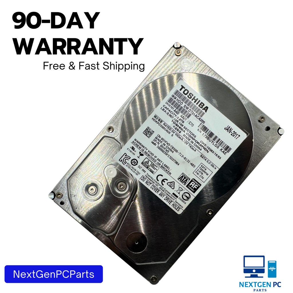 Toshiba 2TB Internal 7200RPM 3.5" Hard Drive HDD DT01ACA200 HDKPC09D0A05