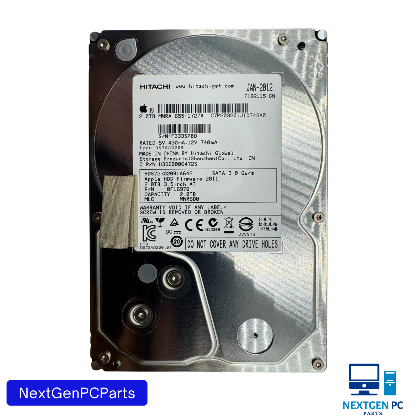 Apple iMac 27" A1312 2TB Hitachi HDS723020BLA642 655-1727A HDD Tested 2011