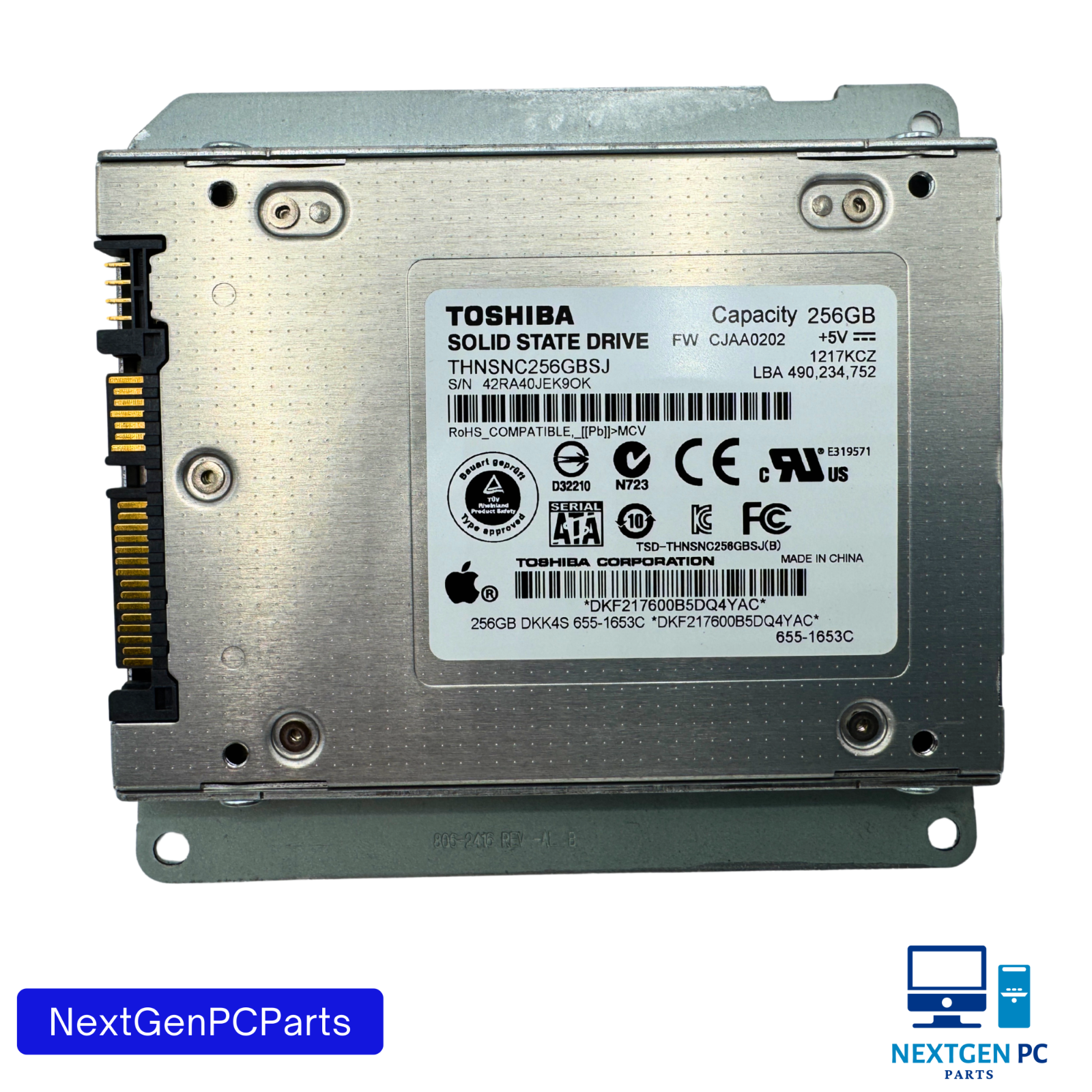 Apple Toshiba 256GB 2.5" SATA III SSD THNSNC256GBSJ 655-1653