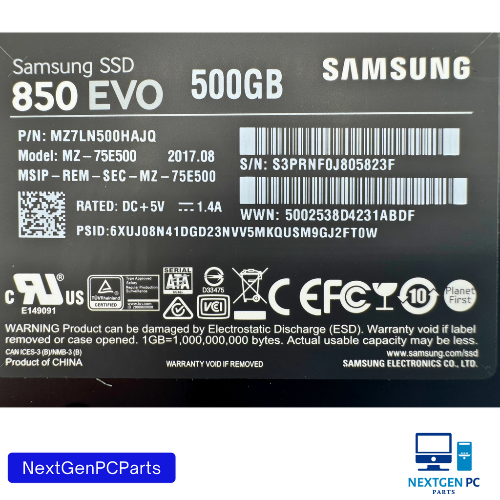 Samsung 850 EVO 500GB SATA 6Gb/s 2.5" SSD MZ7LN500 / MZ-75E500