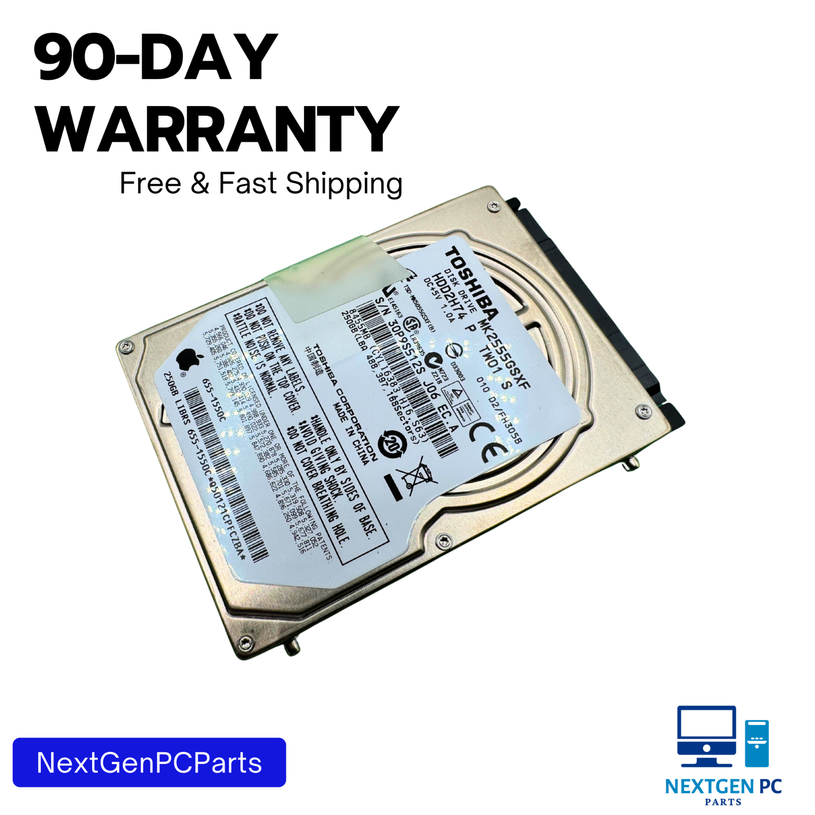 Toshiba MK2555GSX 250GB 5400RPM SATA 2.5" Laptop HDD Hard Disk Drive