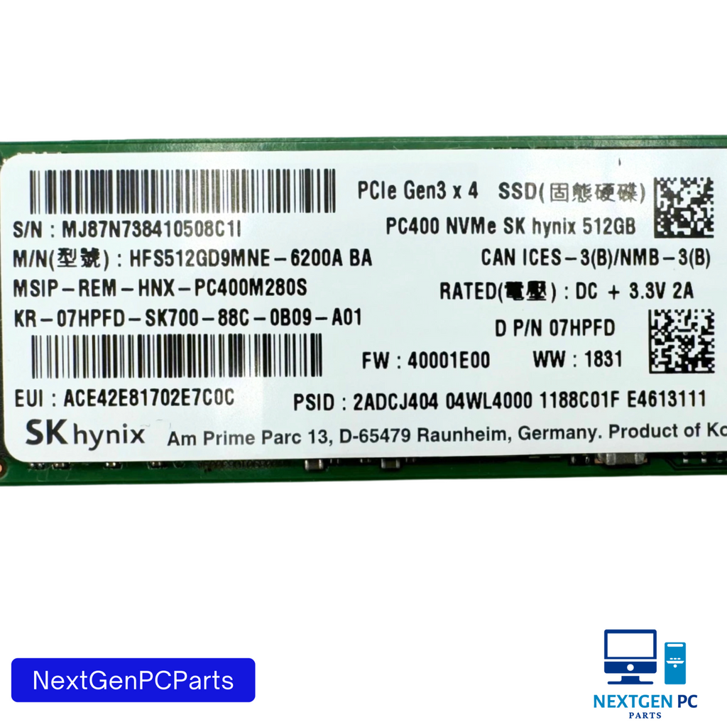 SK Hynix HFS512GD9MNE-6200A PC400 NVMe 512GB SSD PCIe Gen3x4 High Performance