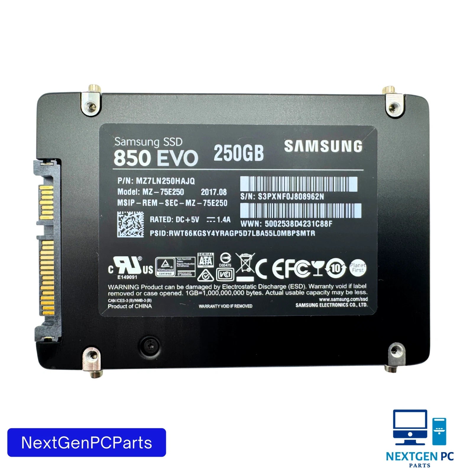 Samsung 850 EVO MZ-75E250 250 GB 2.5 in SATA III Solid State Drive