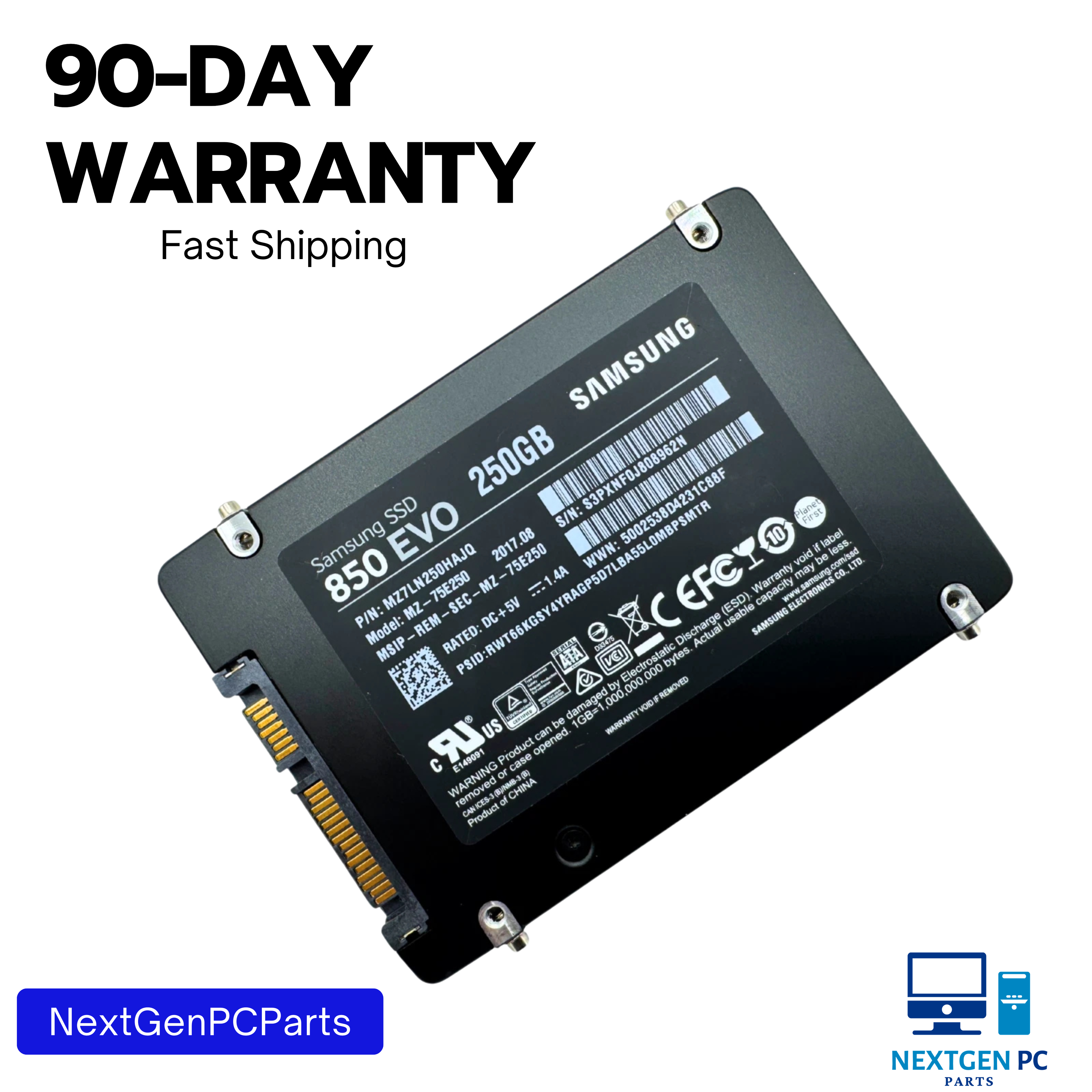 Samsung 850 EVO 250GB 2.5" SATA III SSD Solid State Drive MZ-75E250
