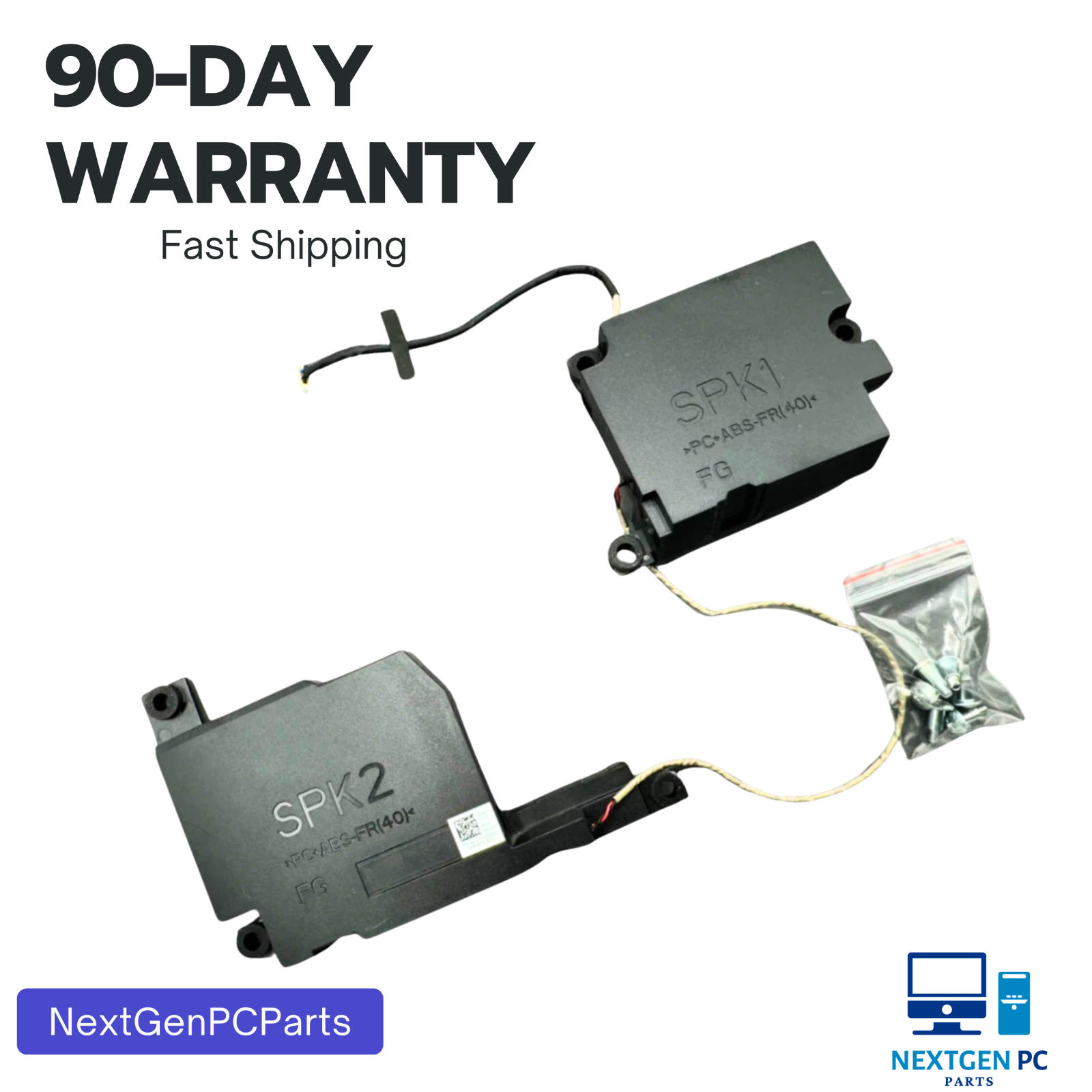 Dell Inspiron 5477 AIO Left + Right Speaker Set 0M0VF7 w/ Screws – Genuine