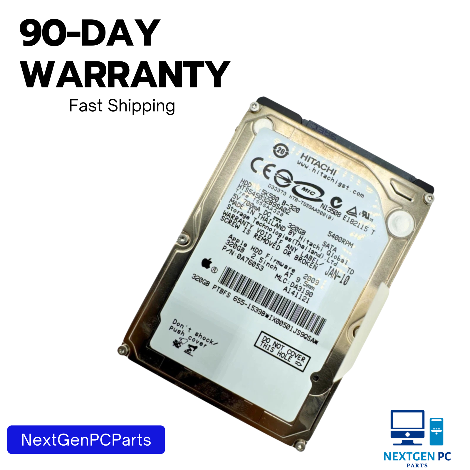 Hitachi 320GB SATA 2.5" Hard Drive HDD HTS545032B9SA02 5400RPM Tested