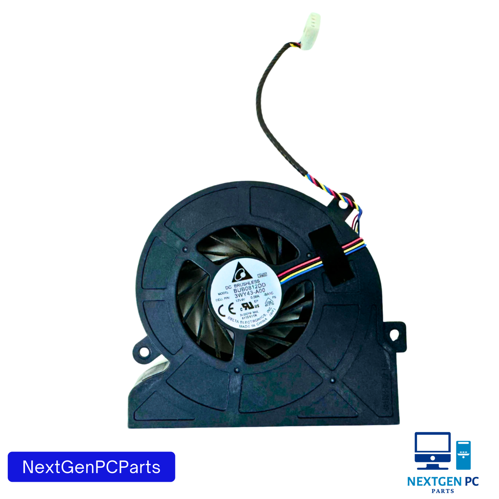 Delta Electronics BUB0812DD-AM53 12V 0.58A 4-Pin Cooling Fan Dell 3WY43-A00