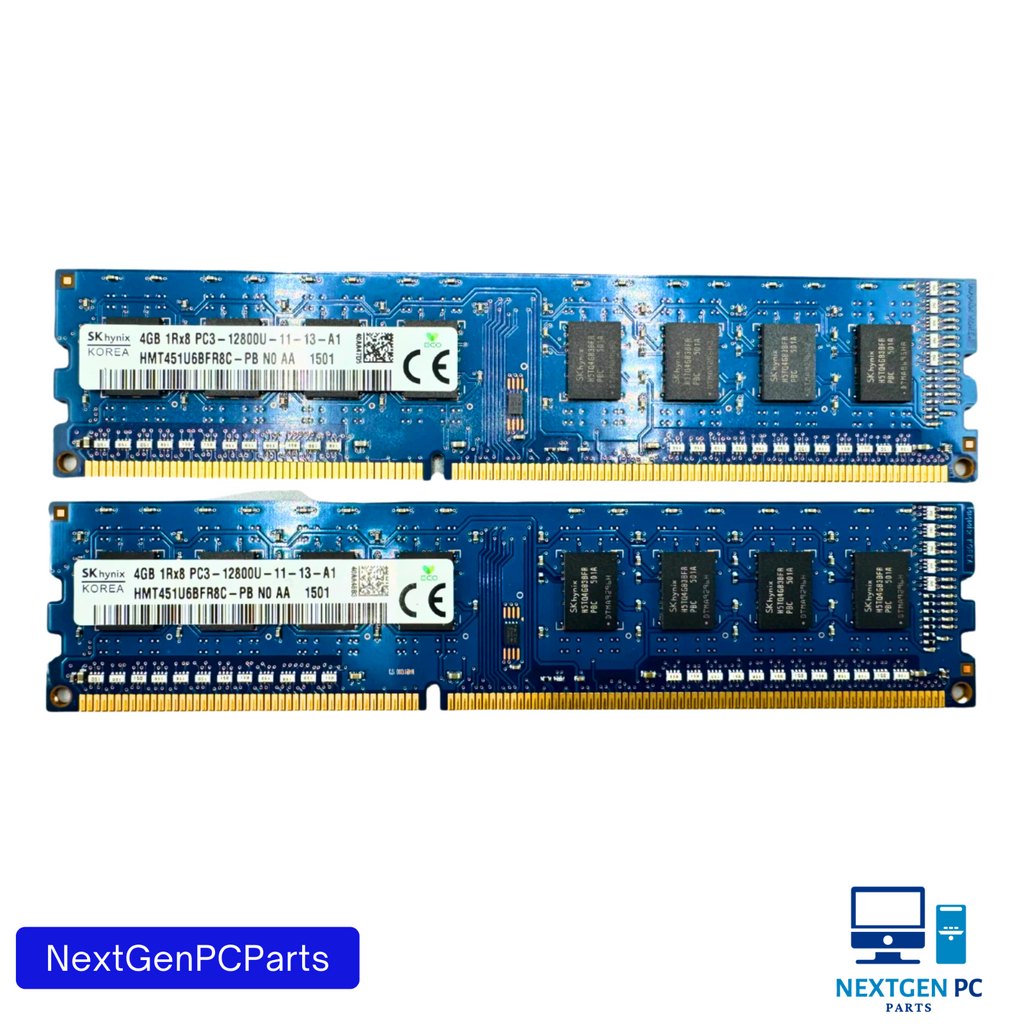 SK Hynix 8GB (2x4GB) 1Rx8 PC3-12800U Desktop Memory RAM HMT451U6BFR8C Tested