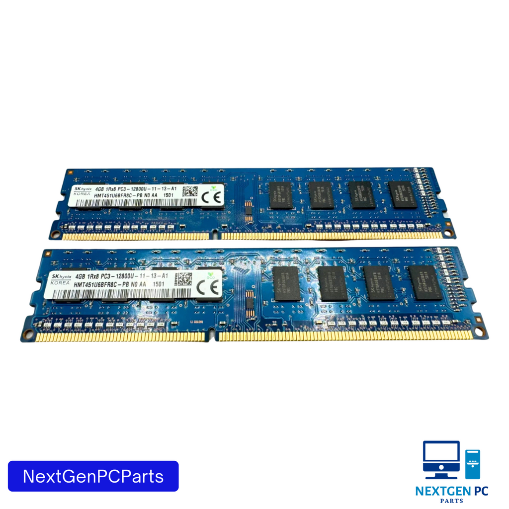 SK Hynix 8GB (2x4GB) 1Rx8 PC3-12800U Desktop Memory RAM HMT451U6BFR8C Tested