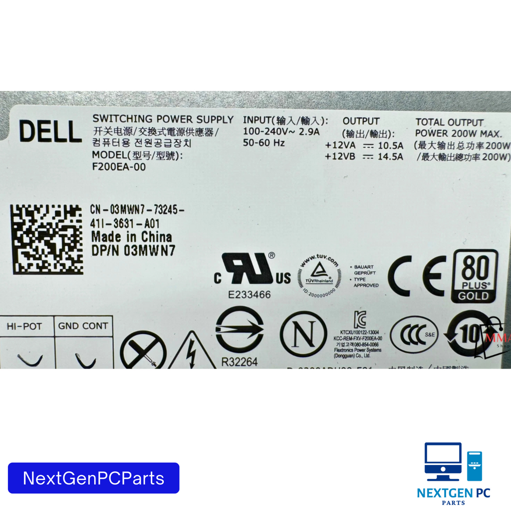 Dell OptiPlex 9020 F200EA-00 Desktop Power Supply 200W 0RYK84