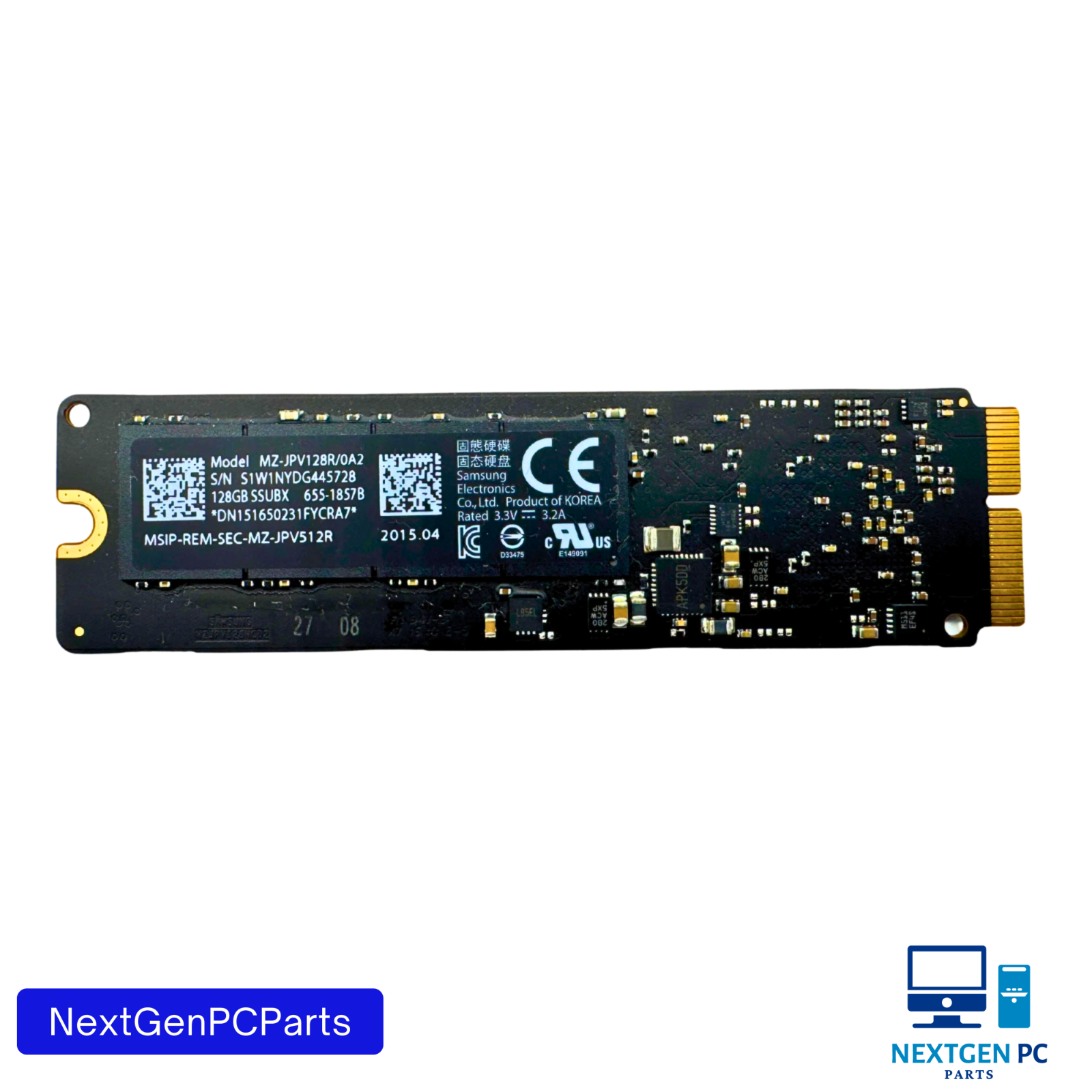 MacBook Air A1466 2015 2017 Samsung 128GB SSD MZ-JPV128R/0A2 655-1857B 655-1857J