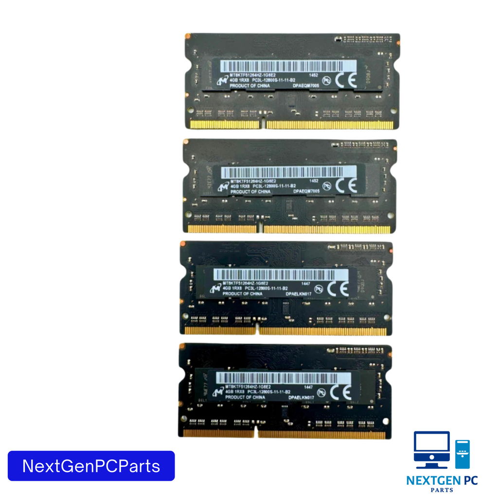 Micron 16GB (4X4GB) 1Rx8 PC3L-12800S Laptop Memory Ram MT8KTF51264HZ-1G6E2