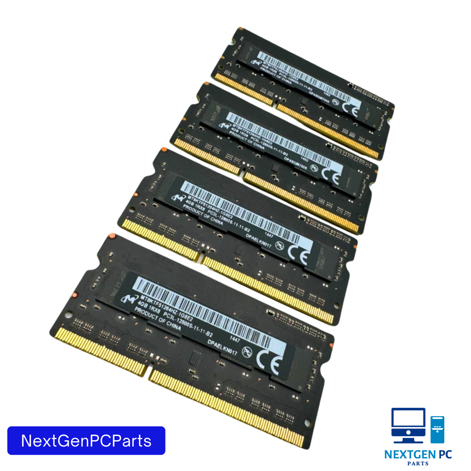 Micron 16GB (4X4GB) 1Rx8 PC3L-12800S Laptop Memory Ram MT8KTF51264HZ-1G6E2