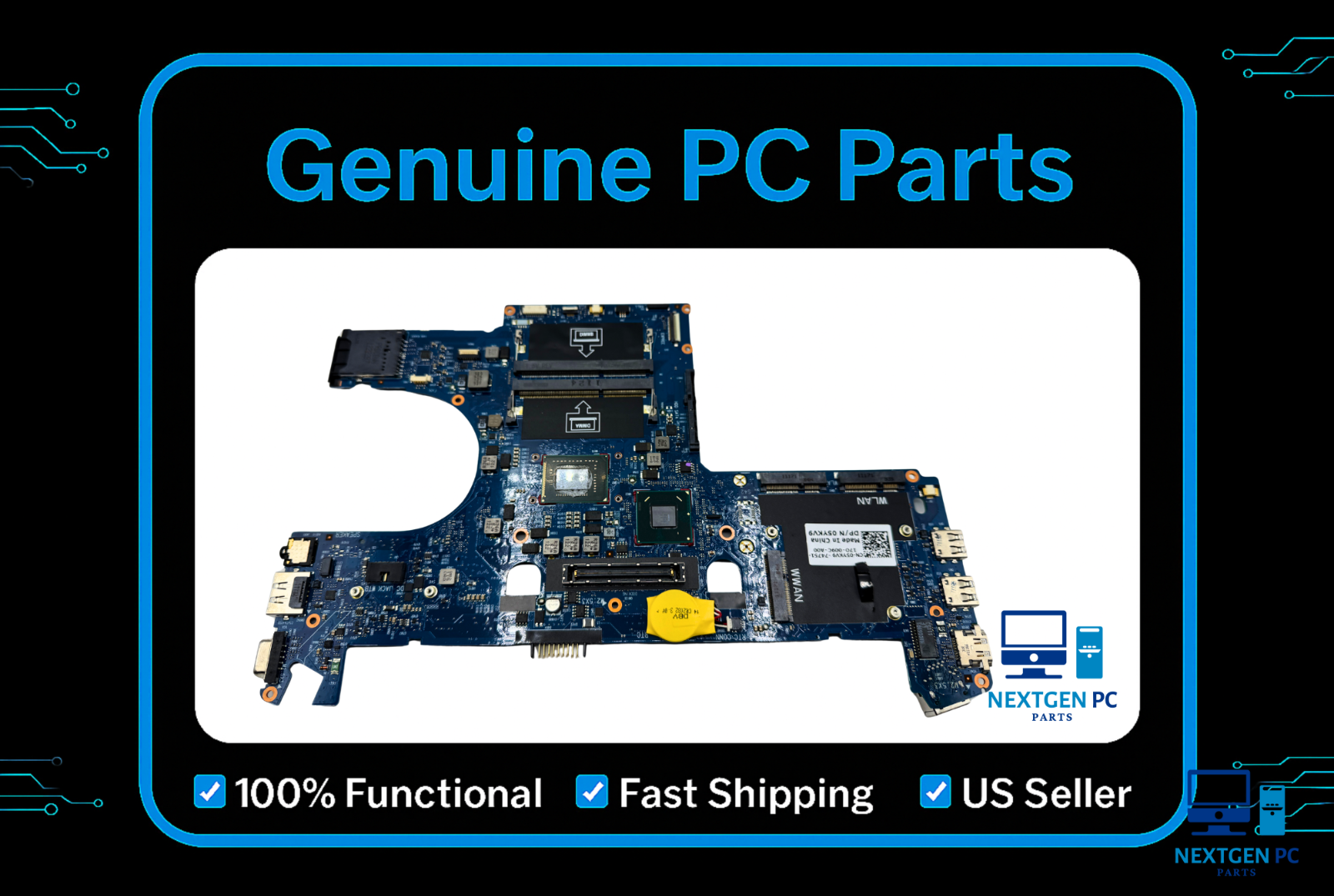 Dell Latitude E6220E Intel Core I7-2620M CPU 2.70GHz Motherboard 05YKV9