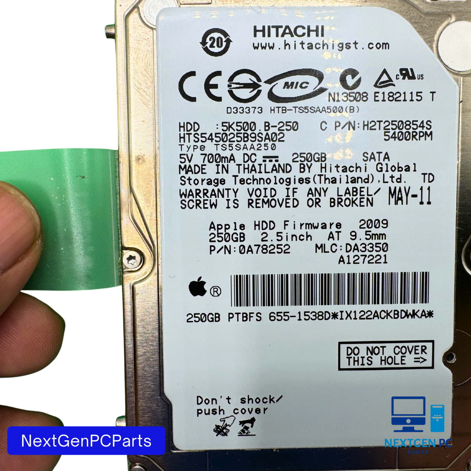 Hitachi HTS545025B9SA02 250GB 5400RPM Apple 655-1538D 250GB Sata 5K500.B-250 180