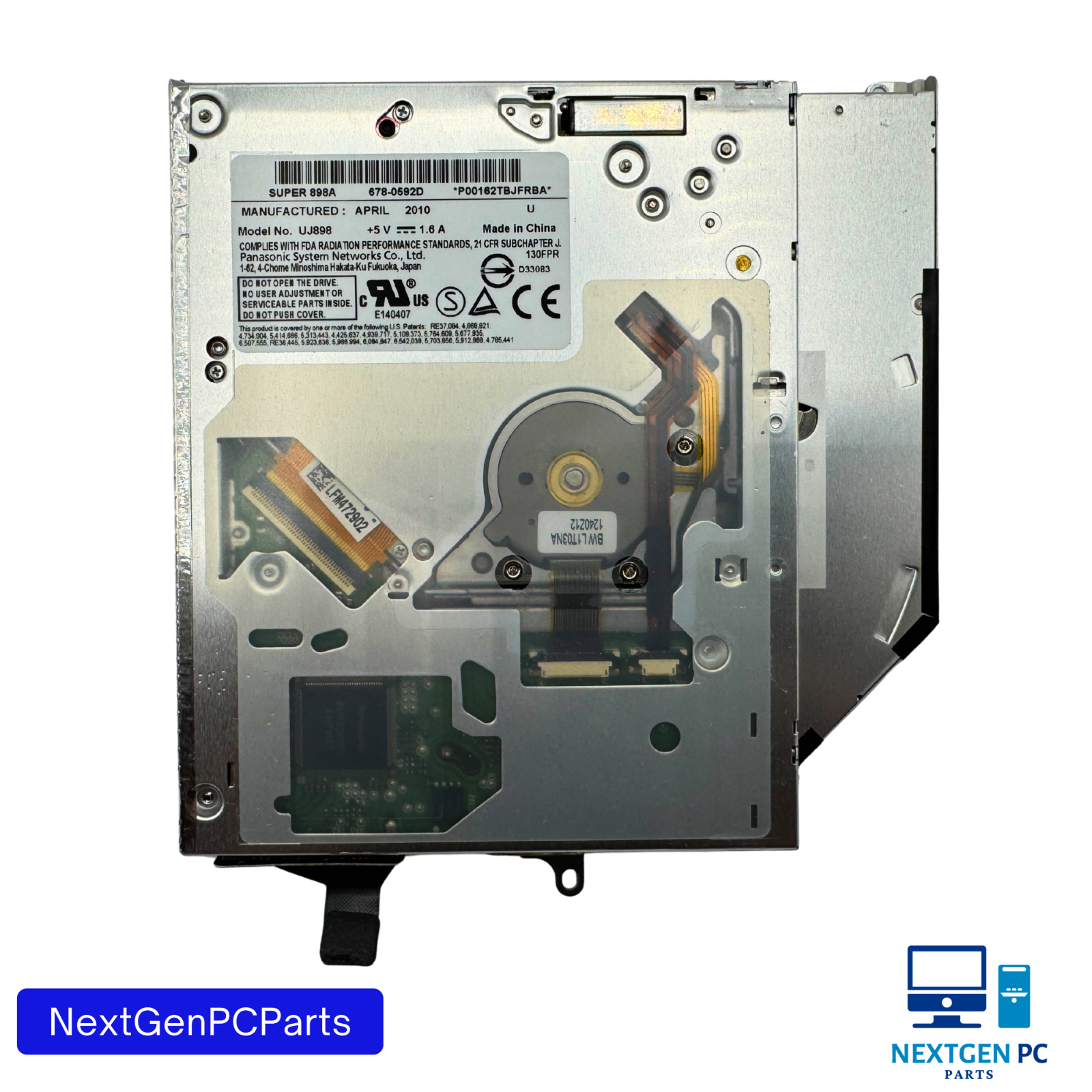Apple MacBook A1342 SuperDrive UJ-898A 8X DVD-RW Optical Drive 678-0592D