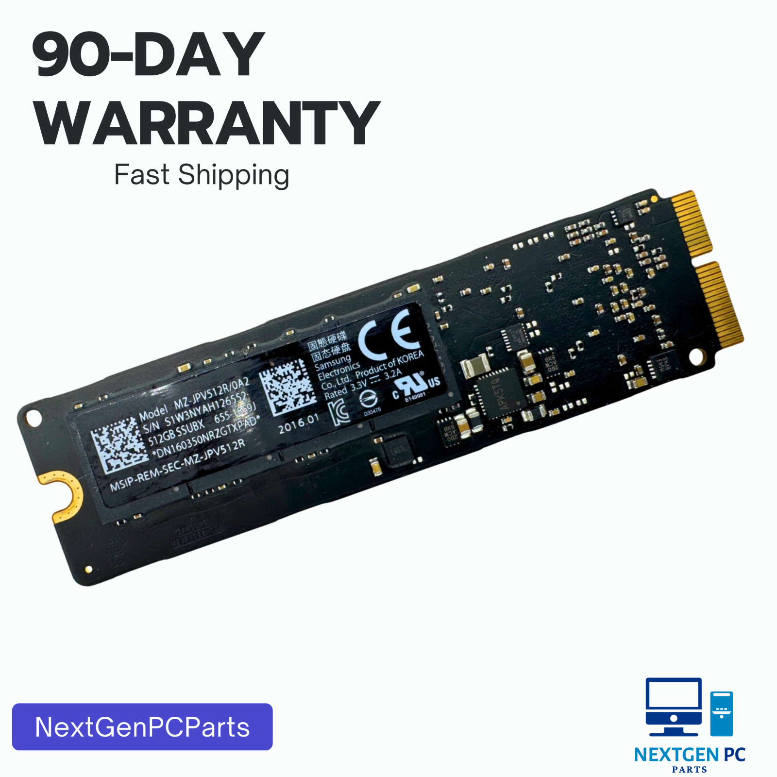 Apple MacBook Air A1466 512GB Samsung SSD MZ-JPV512R/0A2 655-1859J 655-1859B