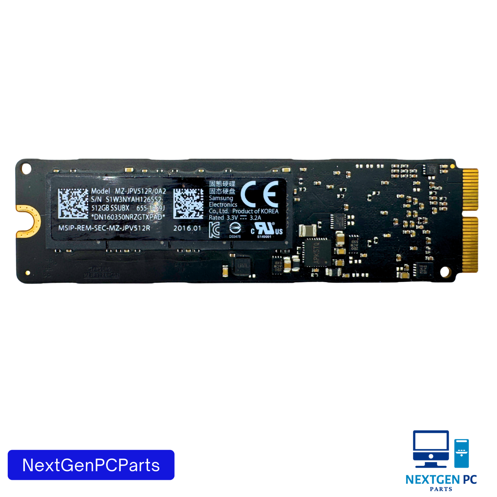 Apple MacBook Air A1466 512GB Samsung SSD MZ-JPV512R/0A2 655-1859J 655-1859B