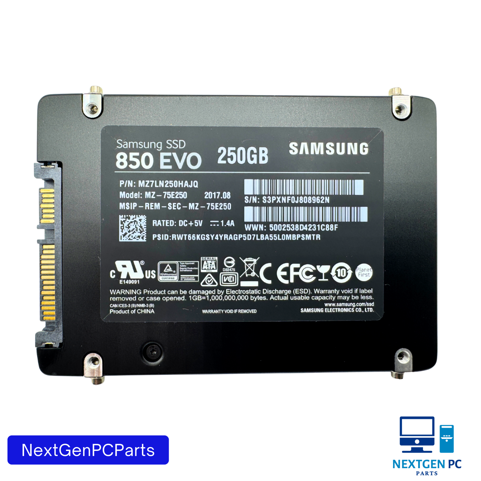 Samsung 850 EVO 250GB 2.5" SATA III SSD Solid State Drive MZ-75E250