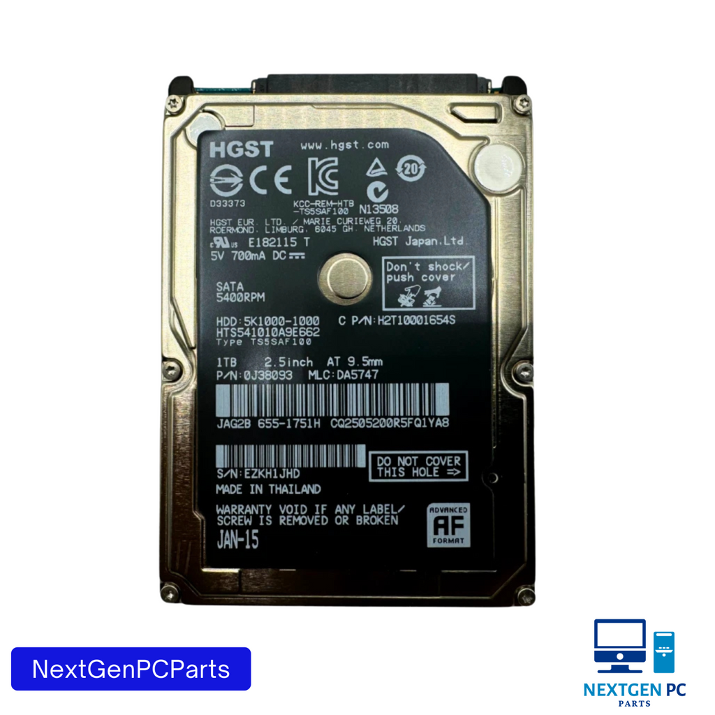 Apple HGST 1TB 2.5" SATA HDD 5400RPM HTS541010A9E632/HTS541010A9E662 Tested