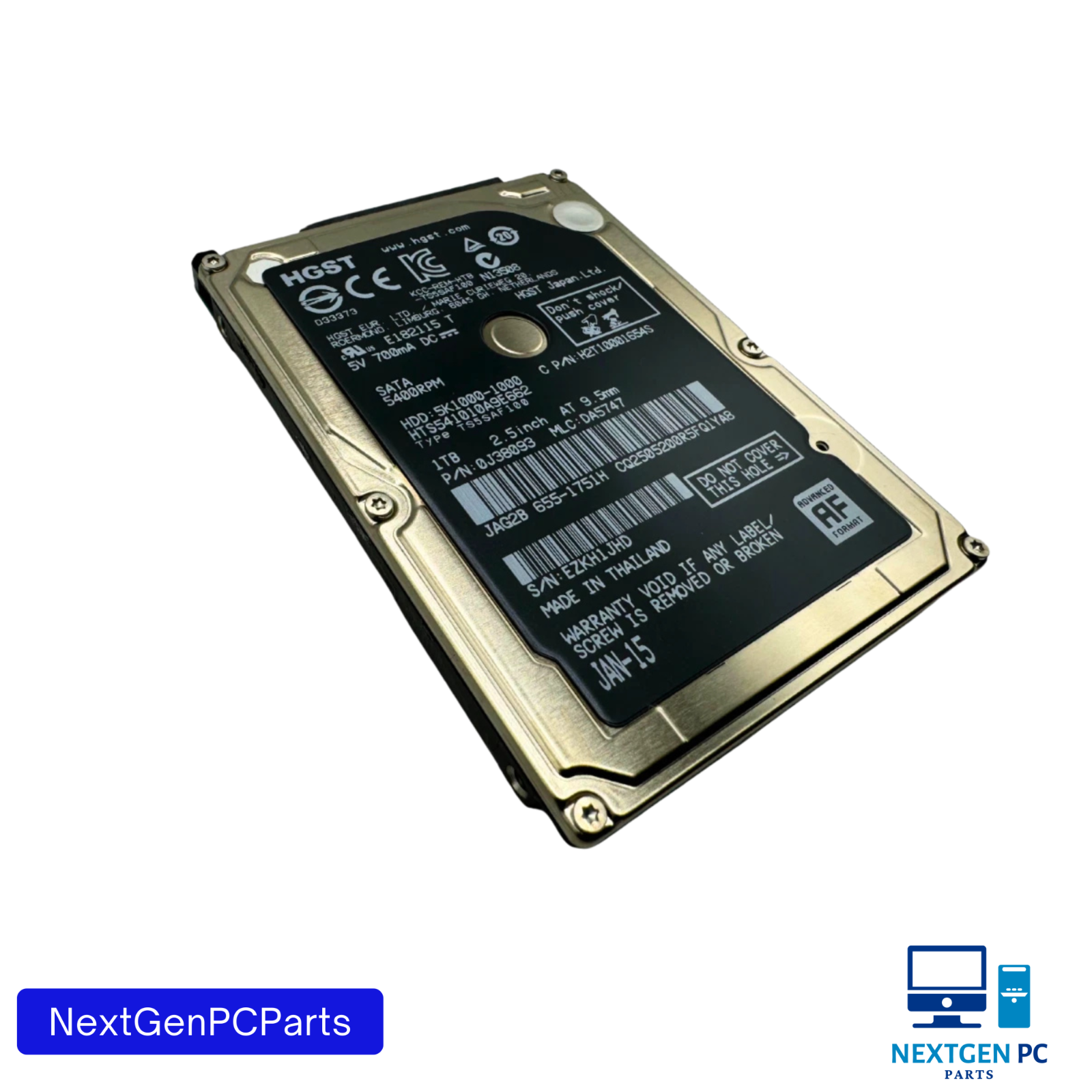 Apple HGST 1TB 2.5" SATA HDD 5400RPM HTS541010A9E632/HTS541010A9E662 Tested