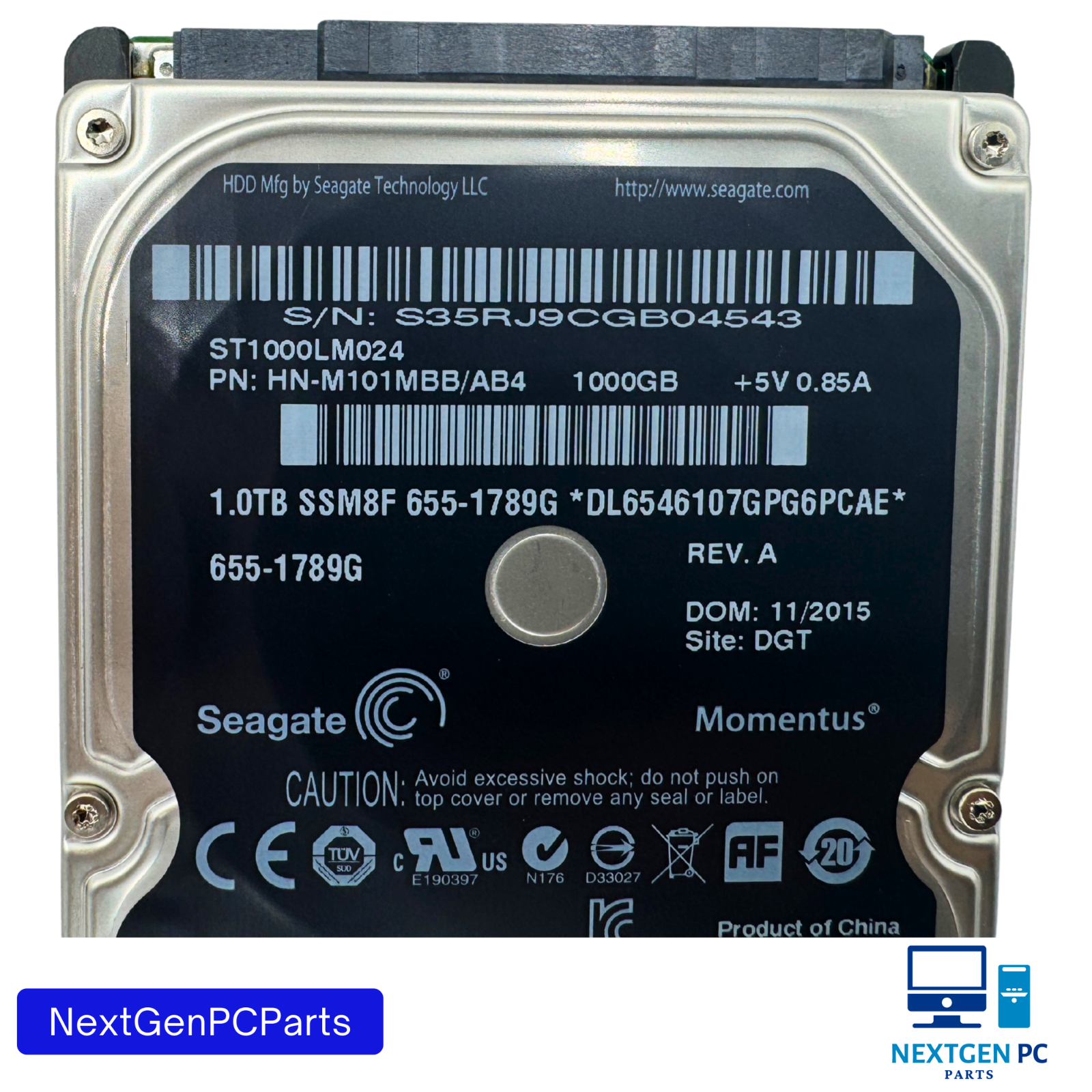 Seagate 1TB 2.5" HDD Momentus ST1000LM024 HN-M101MBB/AB4 655-1789G Tested