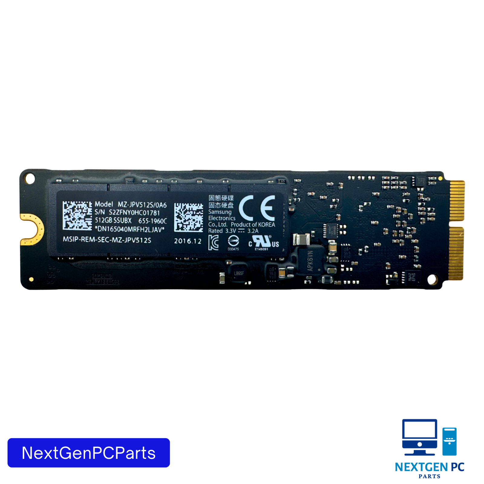 Apple 512GB SSD Solid State Drive MZ-JPV512S/0A6 655-1960C Samsung MacBook Pro
