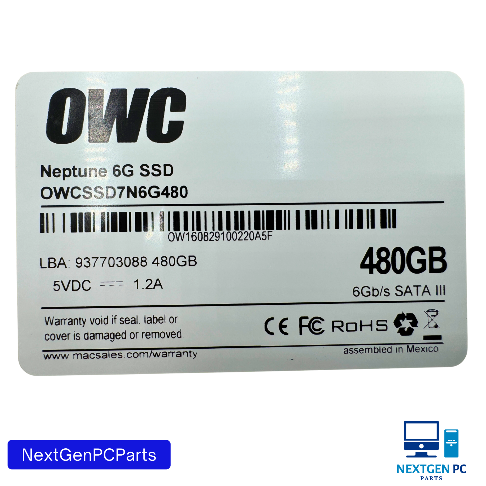 OWC OWCSSD7N6G480 480GB SSD Laptop 2.5" SATA Solid State Drive