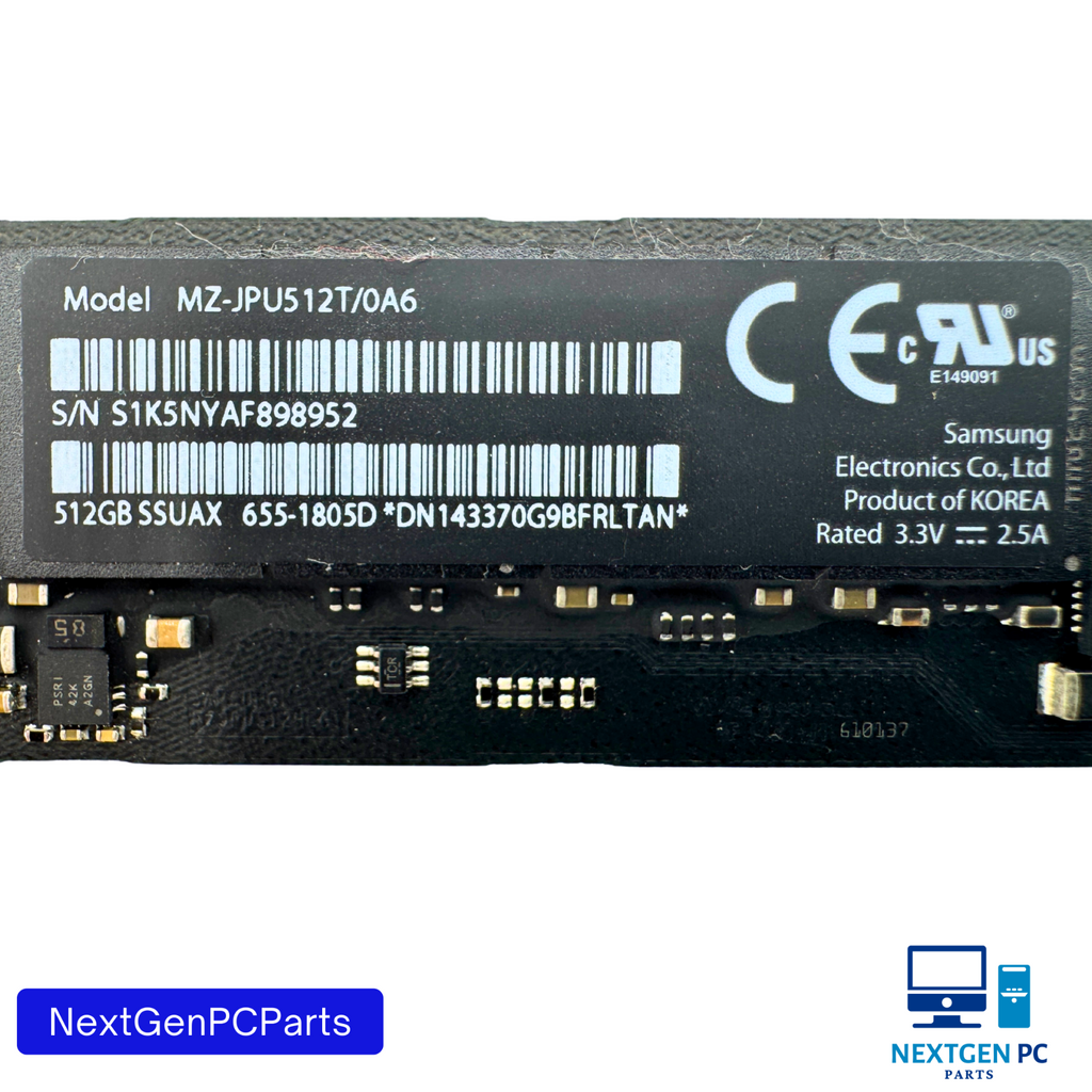 Apple Samsung 512GB SSUAX SSD MZ-JPU512T/0A6 655-1805D Solid State Drive