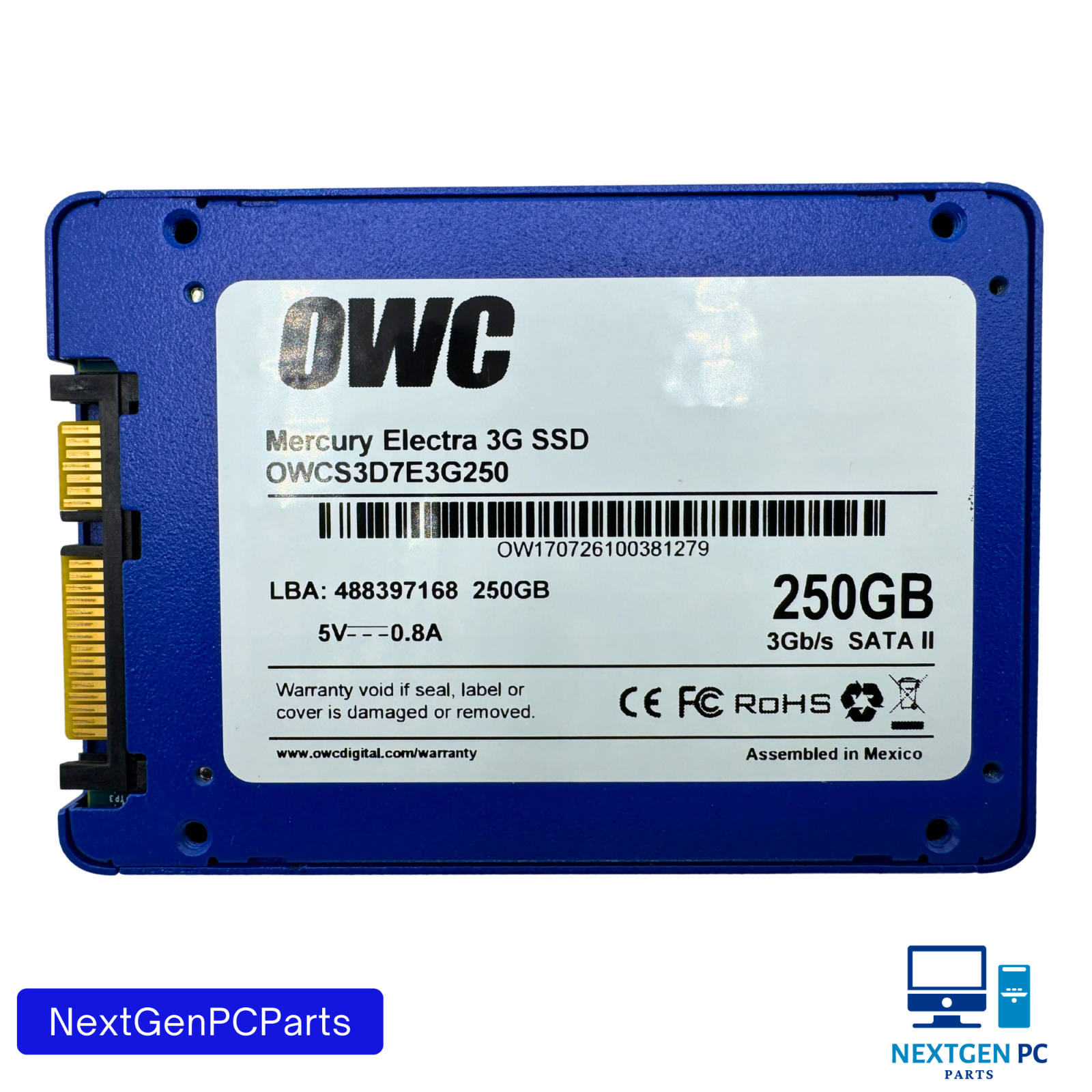 OWC 250GB Mercury Electra 3G 2.5-Inch SATA II 7mm SSD OWCS3D7E3G250