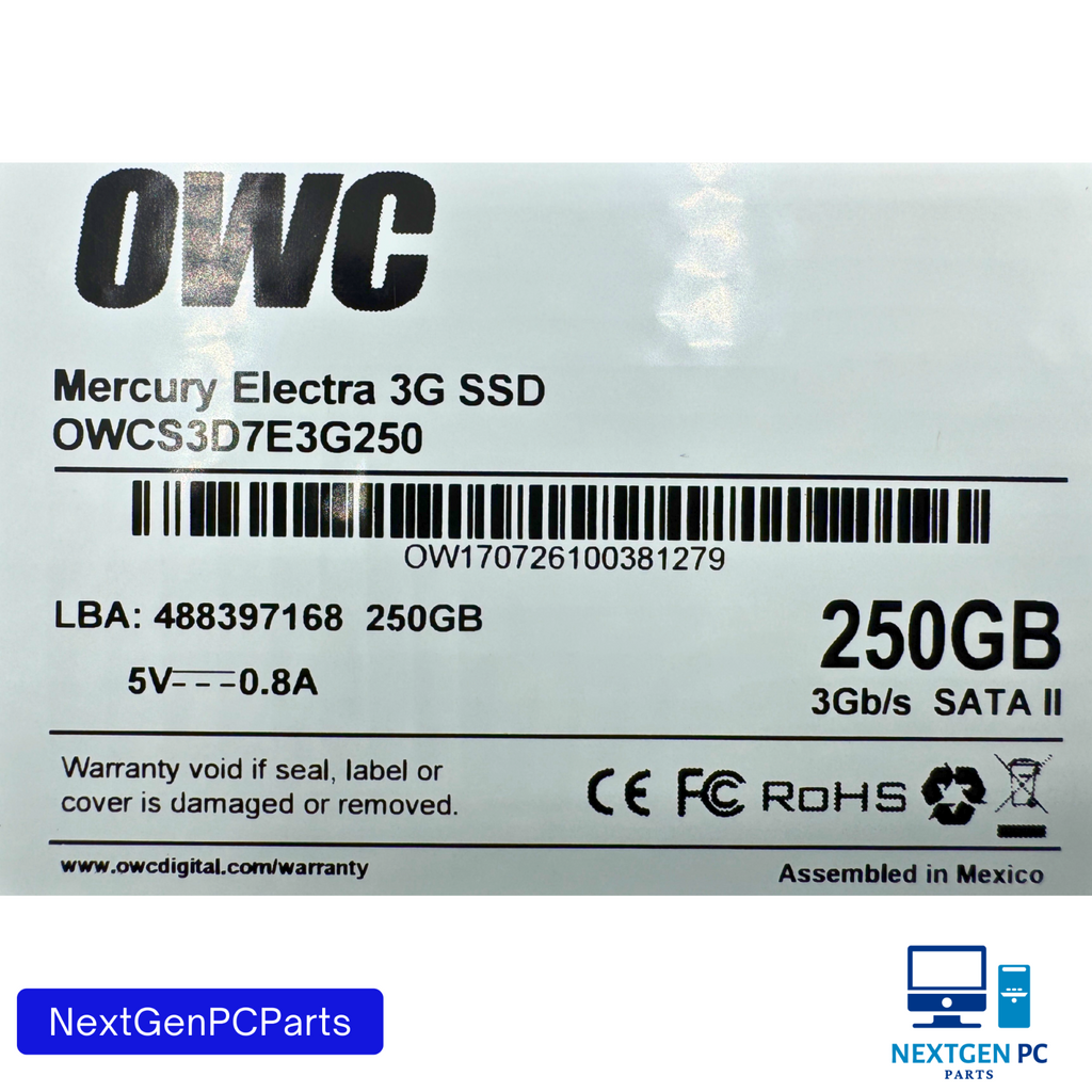 OWC 250GB Mercury Electra 3G 2.5-Inch SATA II 7mm SSD OWCS3D7E3G250
