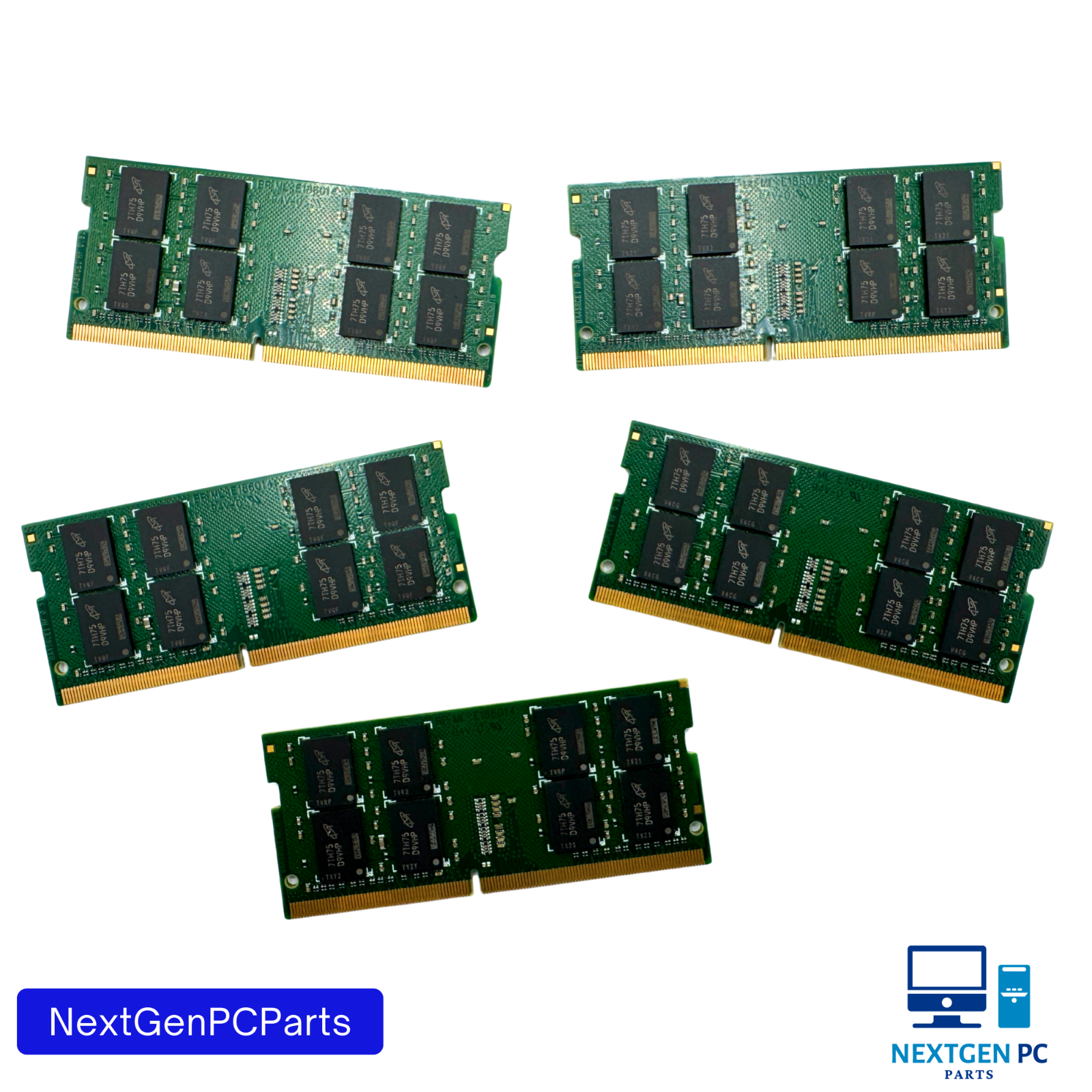 Lot of 5 Crucial 16GB (5x16GB) 80GB DDR4 2400MHz SO-DIMM PC4-2400 CT16G4S24AM