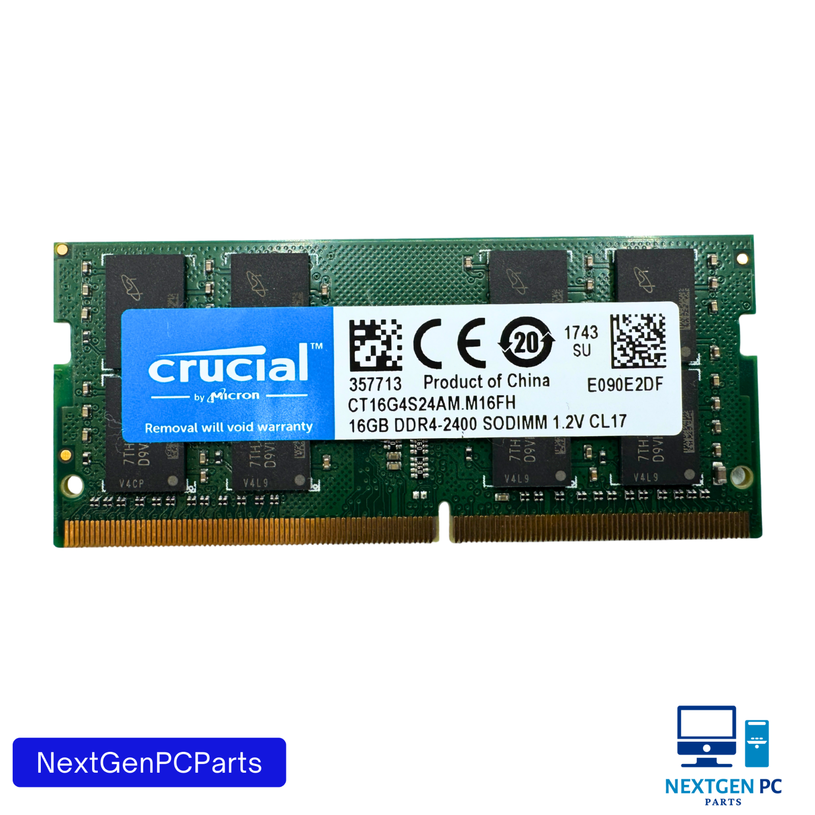 Lot of 5 Crucial 16GB (5x16GB) 80GB DDR4 2400MHz SO-DIMM PC4-2400 CT16G4S24AM