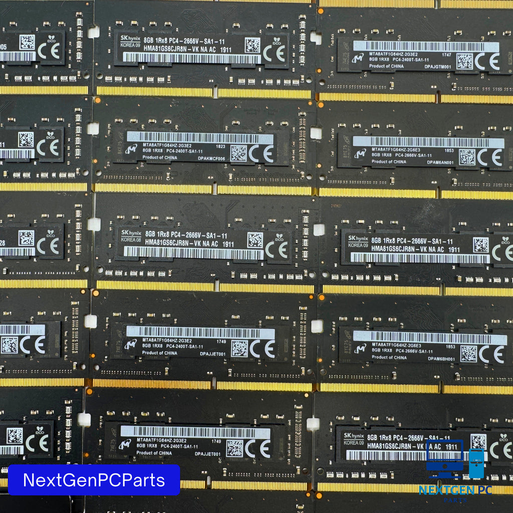 Lot of 60 8GB DDR4 SODIMM RAM PC4-2400T 2666V 1Rx8 SK Hynix Micron Tested