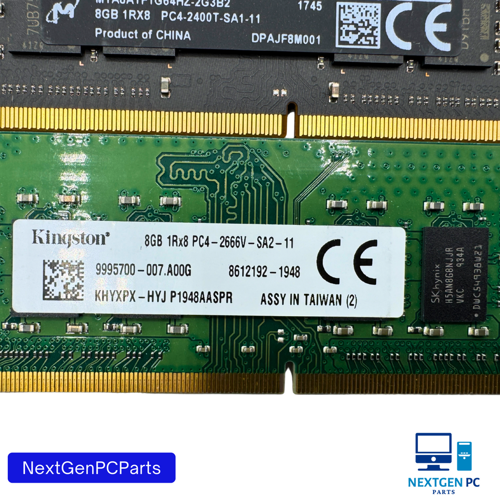 Lot of 20 8GB DDR4 SoDIMM 2133 2400 2666 1Rx8/2Rx8 Mixed Brands Tested