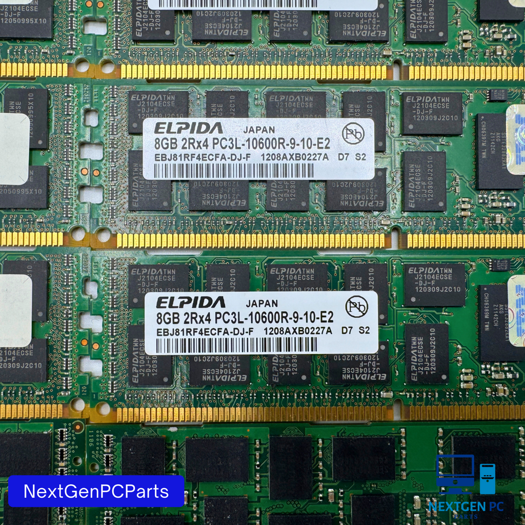 Lot of 41 8GB DDR3 PC3L-10600R ECC Server RAM 2Rx4 Mixed Brand Tested OEM