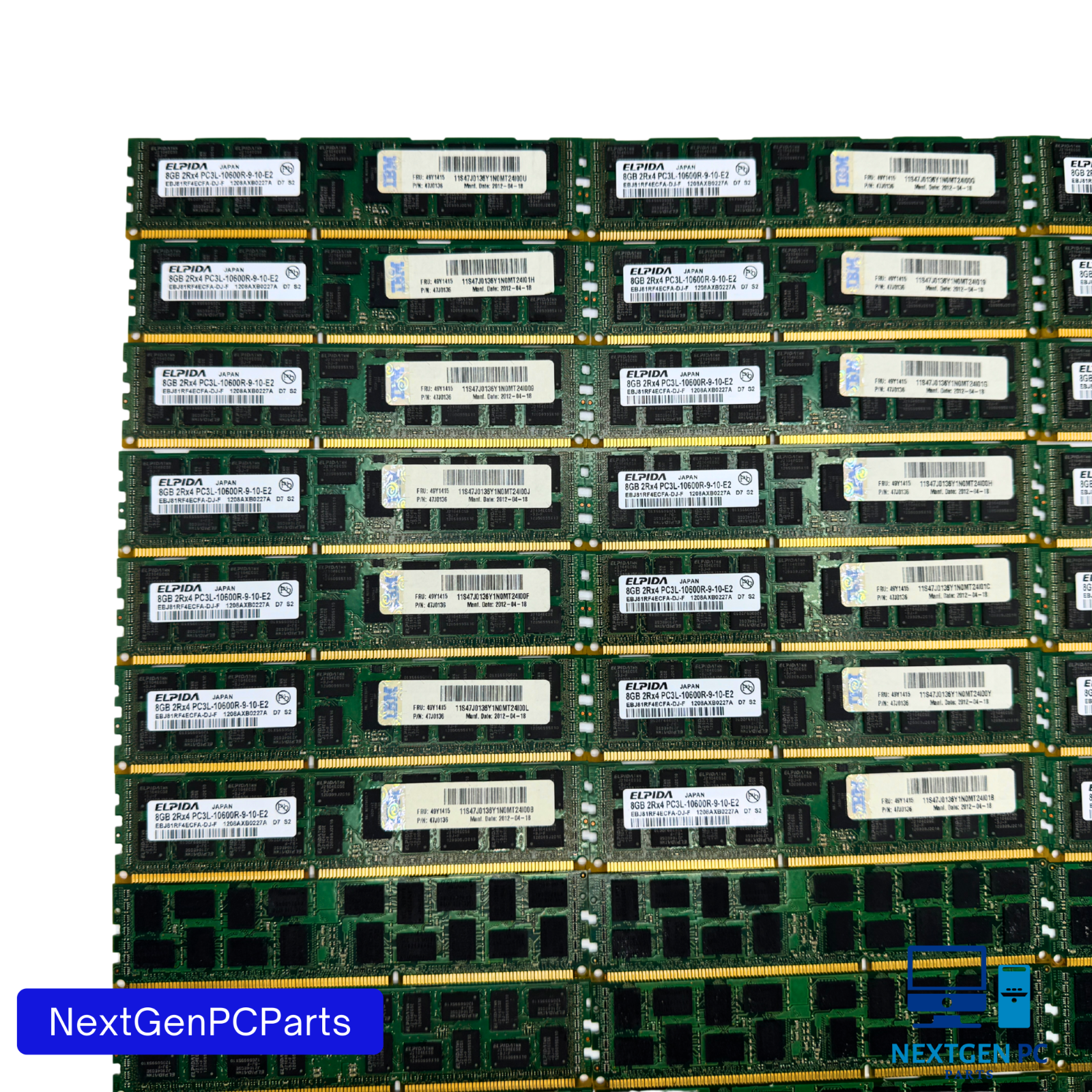 Lot of 41 8GB DDR3 PC3L-10600R ECC Server RAM 2Rx4 Mixed Brand Tested OEM