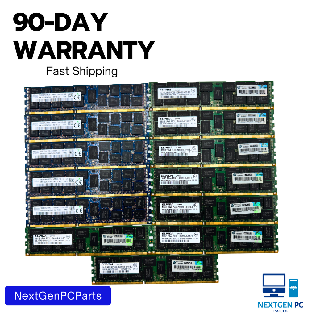 Lot of 13 16GB DDR3 ECC Server RAM PC3-14900R PC3L-10600R 2Rx4 Mixed Tested