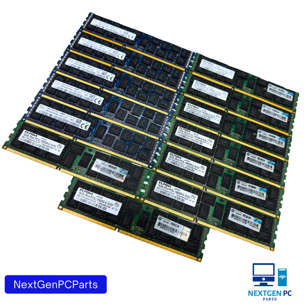 Lot of 13 16GB DDR3 ECC Server RAM PC3-14900R PC3L-10600R 2Rx4 Mixed Tested