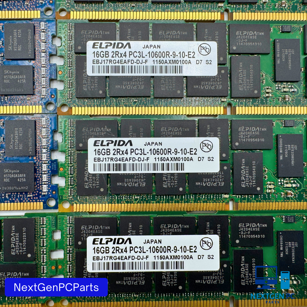 Lot of 13 16GB DDR3 ECC Server RAM PC3-14900R PC3L-10600R 2Rx4 Mixed Tested