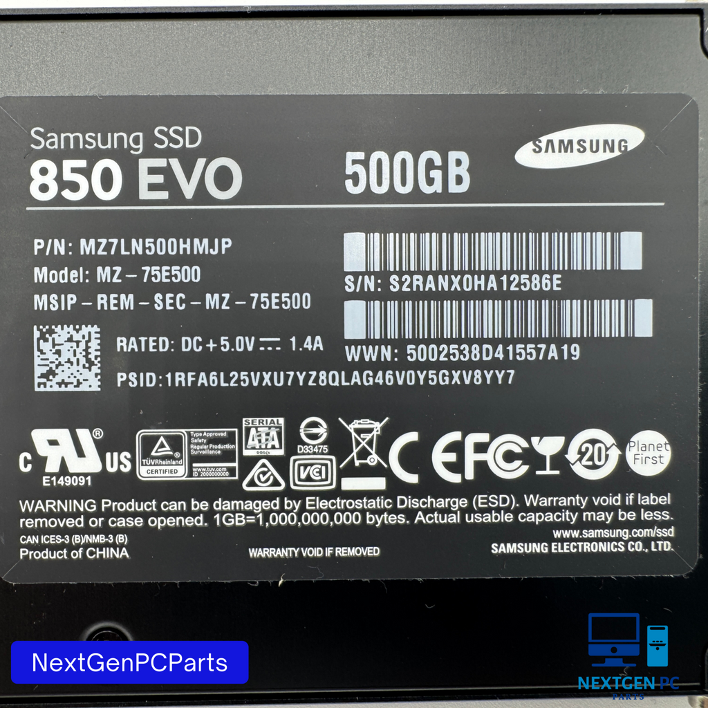 Samsung 850 EVO 500GB 2.5" SATA SSD MZ-75E500 - Fast Upgrade for Laptops