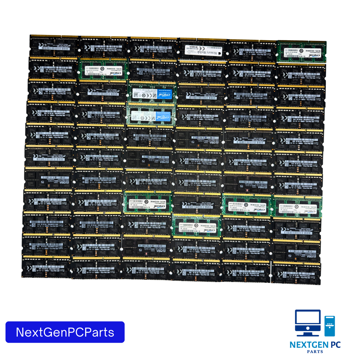 Lot of 66 8GB DDR3L SO-DIMM RAM 1600 1866MHz Mixed Brands Tested