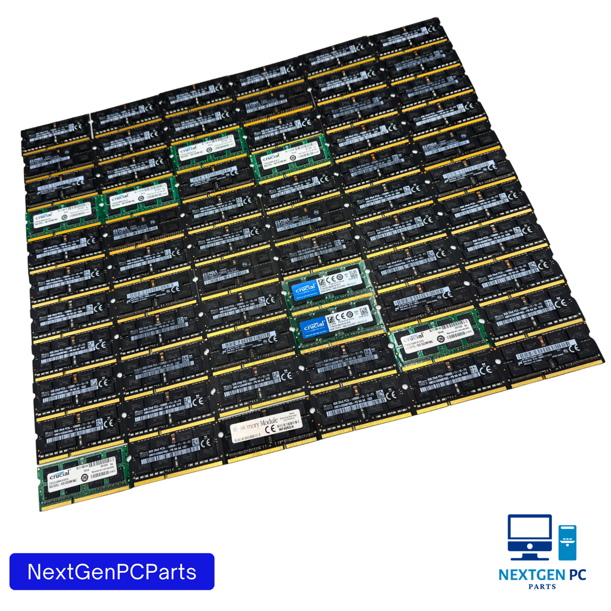 Lot of 66 8GB DDR3L SO-DIMM RAM 1600 1866MHz Mixed Brands Tested