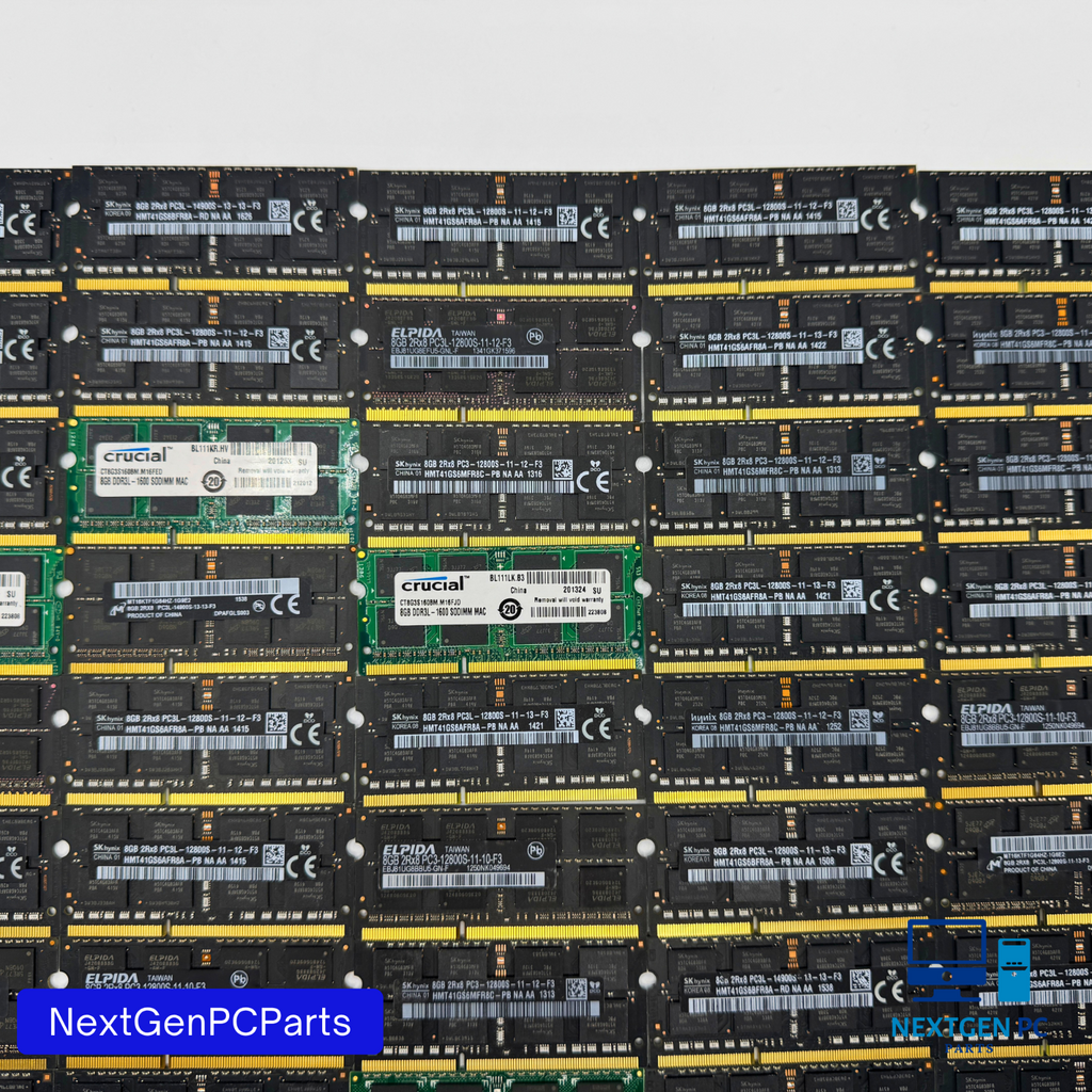 Lot of 66 8GB DDR3L SO-DIMM RAM 1600 1866MHz Mixed Brands Tested