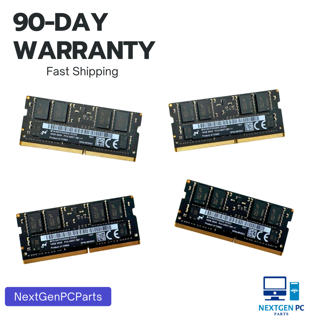 Lot of 4 Micron 16GB DDR4 SO-DIMM PC4-2400T 2Rx8 Laptop RAM Tested