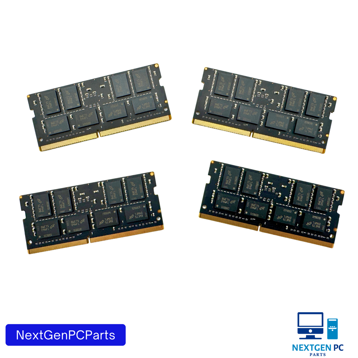 Lot of 4 Micron 16GB DDR4 SO-DIMM PC4-2400T 2Rx8 Laptop RAM Tested