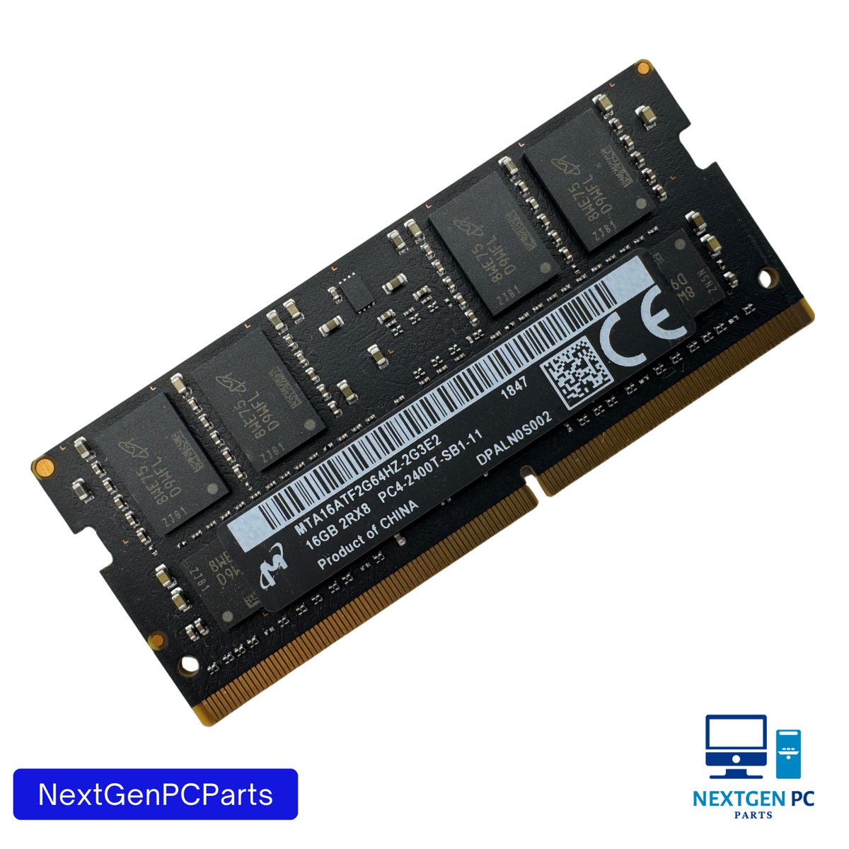 Lot of 4 Micron 16GB DDR4 SO-DIMM PC4-2400T 2Rx8 Laptop RAM Tested